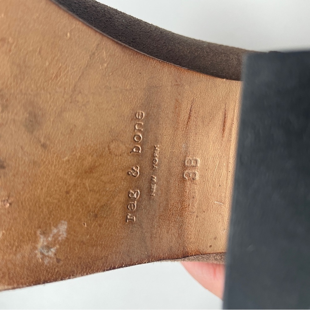 Rag & bone brown oiled suede leather western Chelsea ankle boots 38 8 - Picture 9 of 10